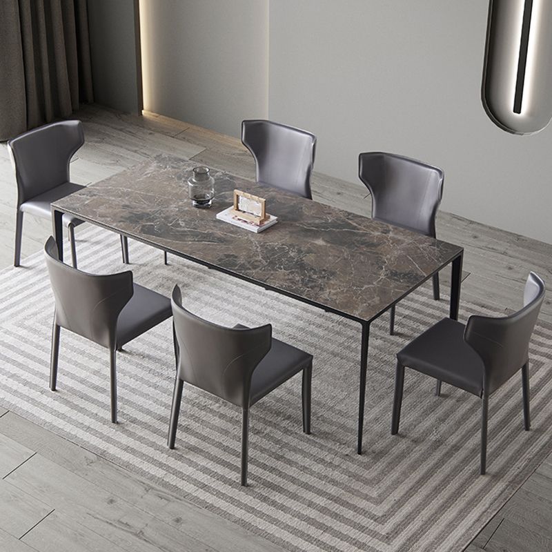 Mid-Century Dining Room Table Rectangle Stone Dinette Table for Home Clearhalo 'Dining Tables & Seating' 'Dining Tables' 'dining_table' 'furn' 'furn_dining_table' 'Furniture' 'Kitchen & Dining Furniture' 1200x1200_25c776f0-82f9-4c05-95da-9b44cf9ec4c5