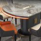Glam Sintered Stone Top Table Round Shape Standard Dining Table for Kitchen Clearhalo ' dining_table' 'Dining Tables & Seating' 'Dining Tables' 'furn' 'furn_dining_table' 'Furniture' 'furniture_dining_table' 'Kitchen & Dining Furniture' 'kitchen&dining_furn' 'kitchen' 'kitchen_dining_table' 1200x1200_25c8f6ec-3453-45ce-9378-0aa3bd271bd6
