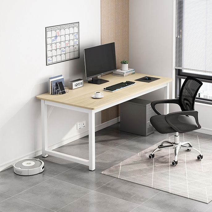 Contemporary Wooden Office Desk Sled Base Writing Desk with Steel Legs Clearhalo 'furn' 'furn_office_desk' 'Furniture' 'Office Desks' 'Office Furniture' 'office_desk' 1200x1200_25ca2377-a855-4c2e-85d6-6061a5d48481