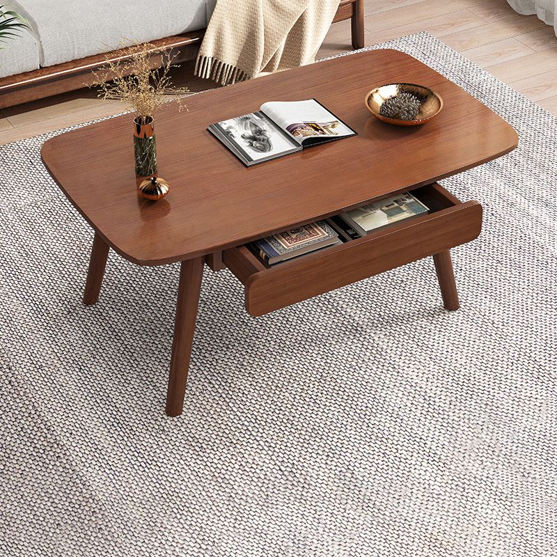 Solid Wood 4 Legs Coffee Table Rectangular Coffee Table with Storage Clearhalo 'Coffee & Accent Tables' 'Coffee Tables' 'coffee_tables' 'furn' 'furn_coffee_tables' 'Furniture' 'Living Room Furniture' 1200x1200_25cd3e4a-5185-479f-876c-159682d0789e