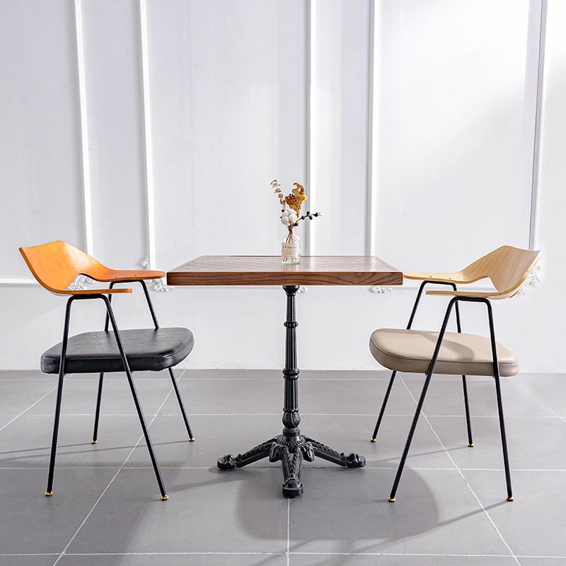 Silla de brazo tapizado industrial silla de comedor de metal