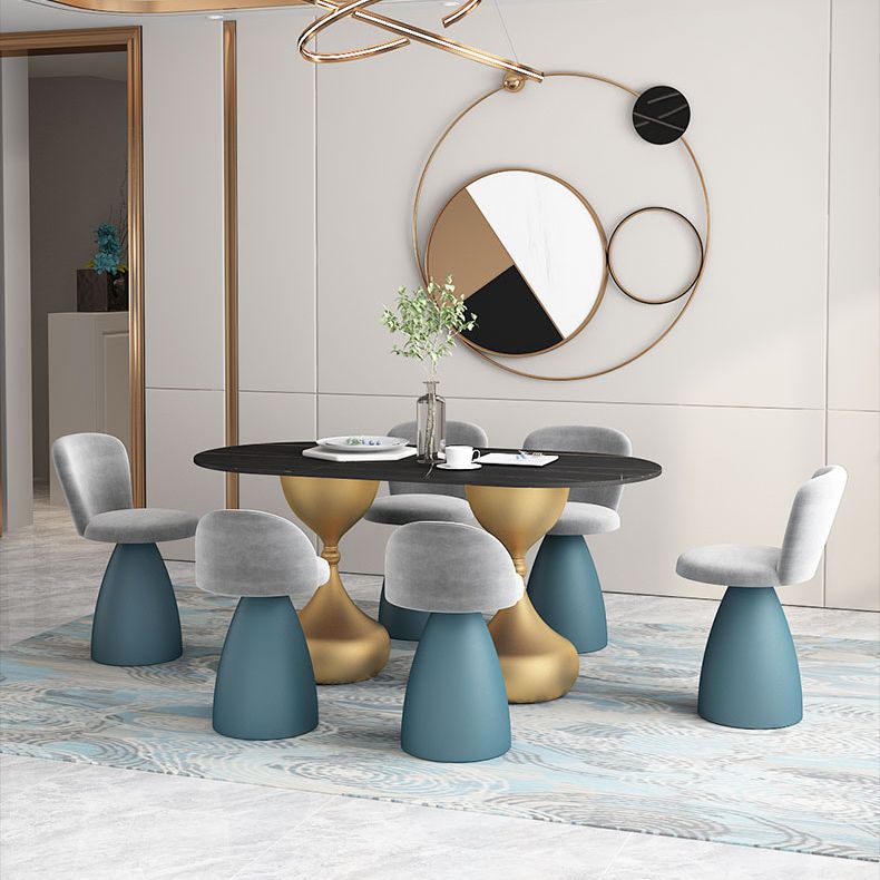 Oval Sintered Stone Table for Restaurant Modern Dining Table with Double Pedestal Base Clearhalo ' dining_table' 'Dining Tables & Seating' 'Dining Tables' 'furn' 'furn_dining_table' 'Furniture' 'furniture_dining_table' 'Kitchen & Dining Furniture' 'kitchen&dining_furn' 'kitchen' 'kitchen_dining_table' 1200x1200_25cee1d9-f932-426a-92df-3d007dcc955d