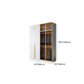 Modern Wood and Glass Wardrobe Freestanding Wardrobe with Soft Close Drawers and Doors