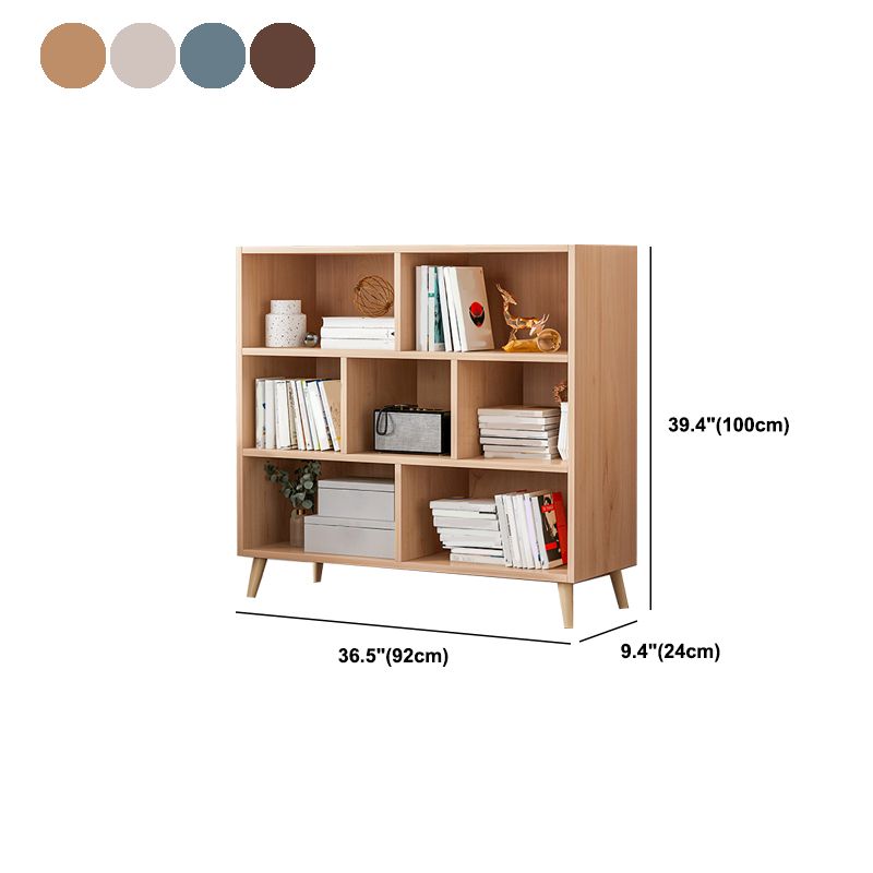 Estante de libros de madera de ingeniería moderna estante de estantería de espalda cerrada para sala de estudio
