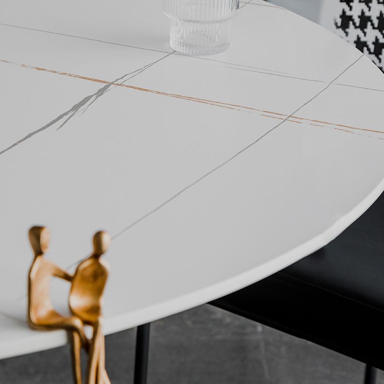 Round Two-Color Dining Table Sintered Stone Table Glam with Tulip Base Clearhalo ' dining_table' 'Dining Tables & Seating' 'Dining Tables' 'furn' 'furn_dining_table' 'Furniture' 'furniture_dining_table' 'Kitchen & Dining Furniture' 'kitchen&dining_furn' 'kitchen' 'kitchen_dining_table' 1200x1200_25d02a74-5ff8-4b8b-b13c-792adc192ca4