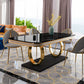 Luxury Sintered Stone Dining Table Rectangle Table with Gold Metal Pedestal Clearhalo ' dining_table' 'Dining Tables & Seating' 'Dining Tables' 'furn' 'furn_dining_table' 'Furniture' 'furniture_dining_table' 'Kitchen & Dining Furniture' 'kitchen&dining_furn' 'kitchen' 'kitchen_dining_table' 1200x1200_25d03498-c0c0-44a6-a05f-5d5567c39bf8