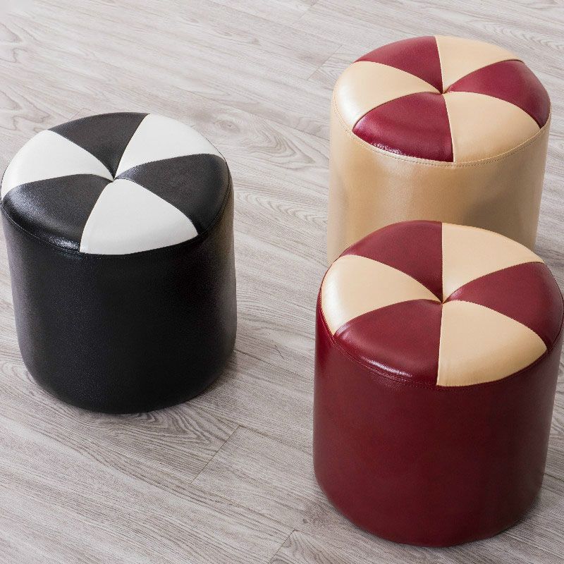 Genuine Leather Standard Stool Modern Style Simple Round Stool Clearhalo 'furn' 'furn_ottomans_poufs' 'Furniture' 'Living Room Furniture' 'Ottomans & Poufs' 'ottomans_poufs' 1200x1200_25d04070-fd5f-46af-aa7c-710a6e167653