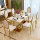 Traditional Luxury Marble Dining Table Rectangle Table with Metal Base in Gold Clearhalo ' dining_table' 'Dining Tables & Seating' 'Dining Tables' 'furn' 'furn_dining_table' 'Furniture' 'furniture_dining_table' 'Kitchen & Dining Furniture' 'kitchen&dining_furn' 'kitchen' 'kitchen_dining_table' 1200x1200_25d0770e-fa53-4f90-b90c-02d259a4728b