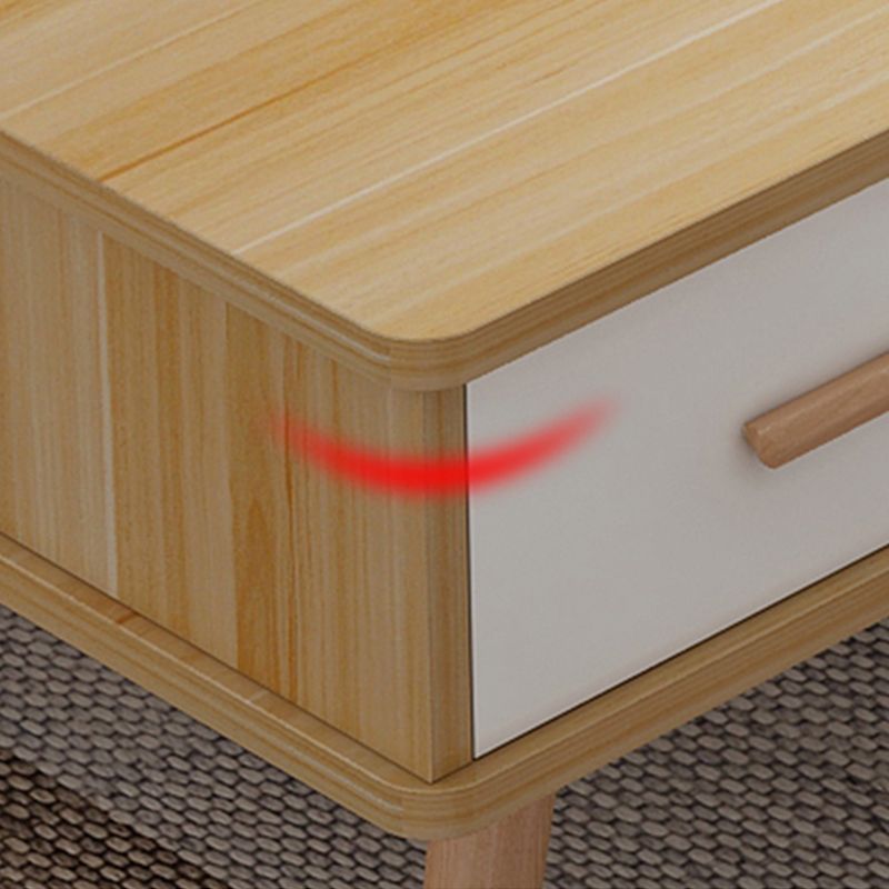 Rectangular with 2 Drawers Coffee Table Scandinavian Wood Cocktail Table Clearhalo 'Coffee & Accent Tables' 'Coffee Tables' 'coffee_tables' 'furn' 'furn_coffee_tables' 'Furniture' 'Living Room Furniture' 1200x1200_25d0890b-ed1f-495c-bf5a-9b7d670893e5