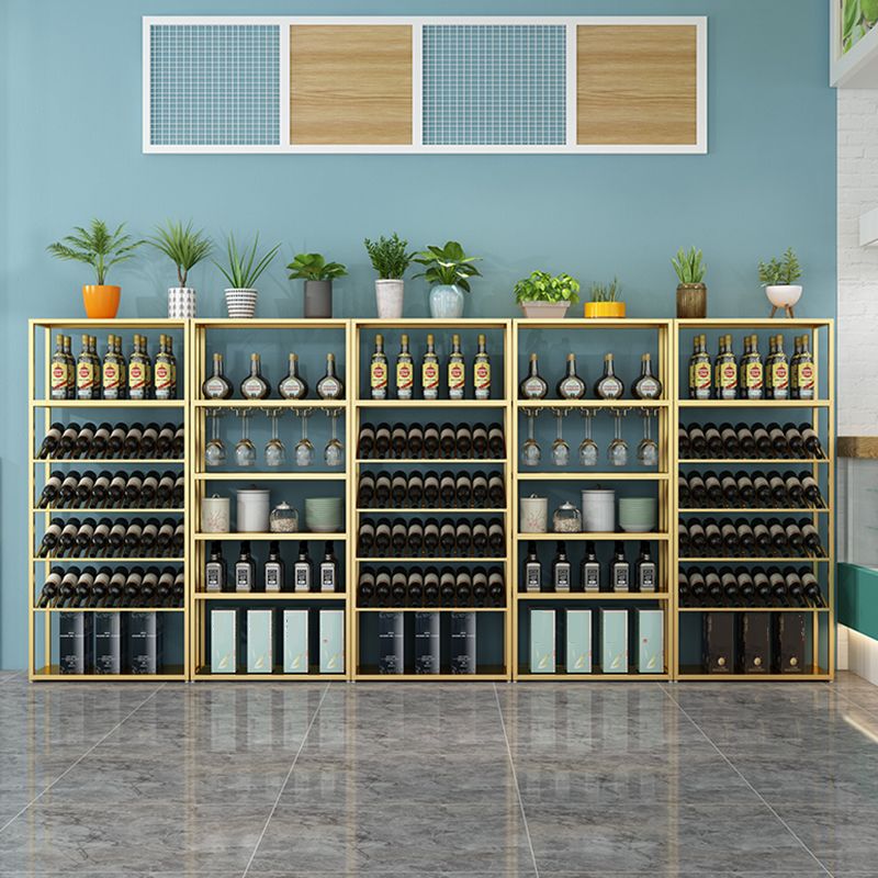 キッチン用のコンテンポラリーフロアワインボトルラックアイアンボトルホルダー