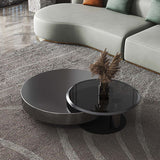 Square Block Base Design Cocktail Table Grey/black Stainless Steel/Glass Coffee Table Clearhalo 'Coffee & Accent Tables' 'Coffee Tables' 'coffee_tables' 'furn' 'furn_coffee_tables' 'Furniture' 'furniture_coffee_tables' 'Living Room Furniture' 1200x1200_25d1c7ed-e116-447f-8409-2f3251a21ebd