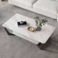 Rectangular Abstract Base Slate Glam Style with Storage Shelf Coffee Table