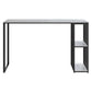 Mesa de bar rectangular de estilo industrial, mesa de comedor con barra de pedestal doble de mármol sintético