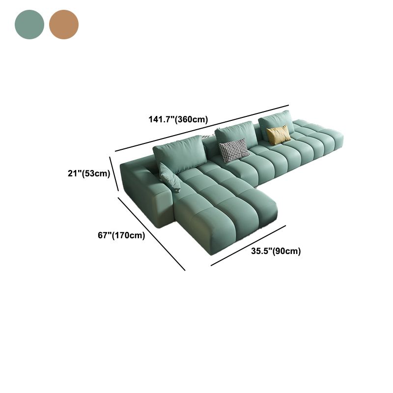 Noordse echte lederen vierkante arm Stationaire woonkamer Bank Chaise