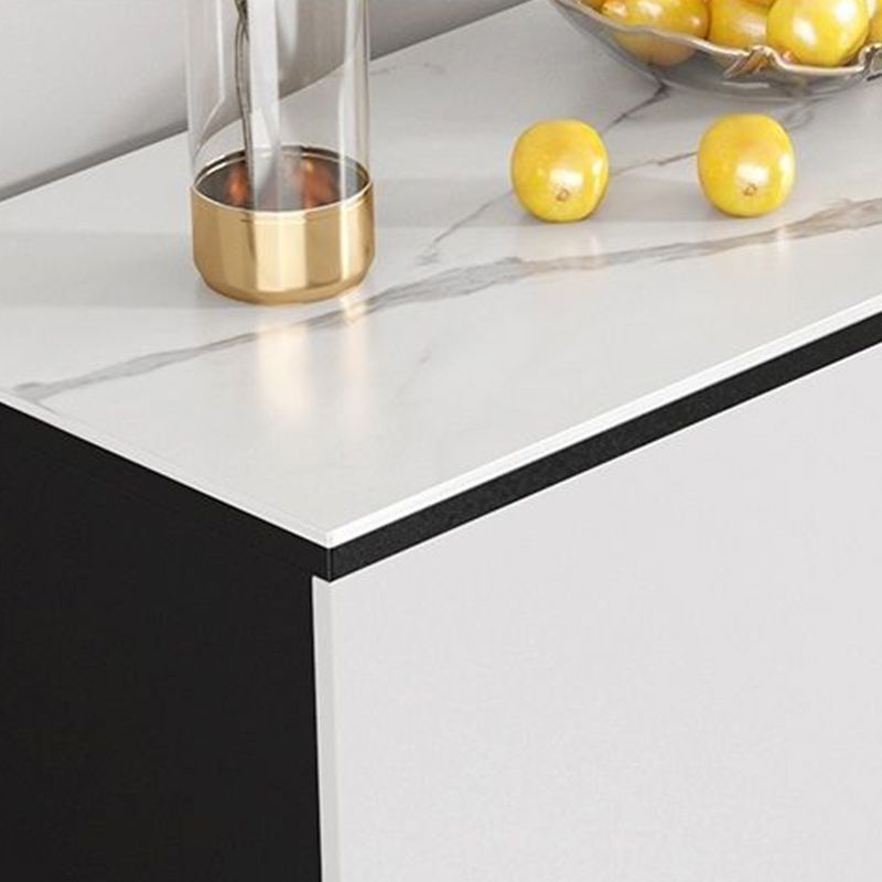 Modern Marble Sideboard Table 2-Drawer 80-inch Sideboard in White Clearhalo 'buffet_sideboard' 'Buffets & Sideboards' 'furn' 'furn_buffet_sideboard' 'Furniture' 'furniture_buffet_sideboard' 'Kitchen & Dining Furniture' 1200x1200_25d5603a-7199-41aa-9fde-aff790128ee9