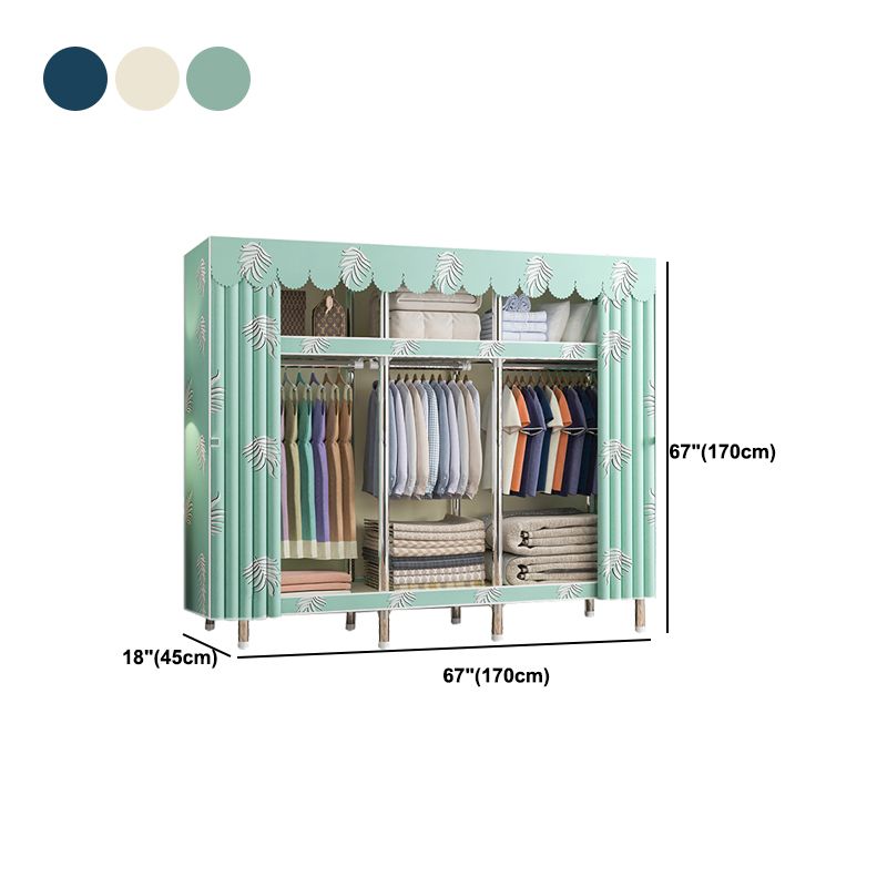 Contemporary Style Wardrobe Metal 1 Door Wardrobe Closet With Shelves