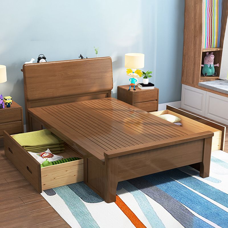 Solid Wood Rectangular Standard Bed Headboard Bed with Custom Legs Clearhalo 'Bedroom Furniture' 'Beds' 'furn' 'furn_beds' 'Furniture' 1200x1200_25d76056-3813-4424-bdf9-8ac9cfdf19b8