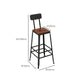 Tabouret de bar à tabouret en bois massif contemporain avec repose-pieds