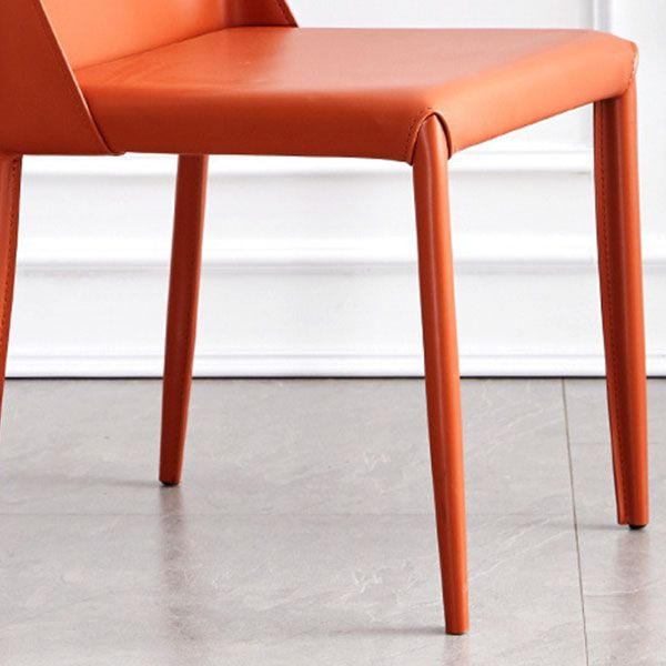Metal Indoor Upholstered Side Chair Matte Finish Faux Leather Solid Back Dining Chair Clearhalo 'Dining Chairs' 'Dining Tables & Seating' 'dining_chair' 'furn' 'furn_dining_chair' 'Furniture' 'Kitchen & Dining Furniture' 1200x1200_25d8b31c-8743-4f1d-bfbf-2d4ffc4388df