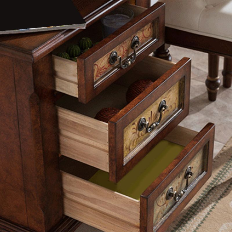 Victorian Vanity Set Solid Wood Drawers Included Makeup Dressing Table With Mirror & Stool Clearhalo 'Bedroom Furniture' 'furn' 'furn_makeup_vanities' 'Furniture' 'Makeup Vanities' 'makeup_vanities' 1200x1200_25d98709-0cf9-4aa4-95c8-4e835b0fc1a3