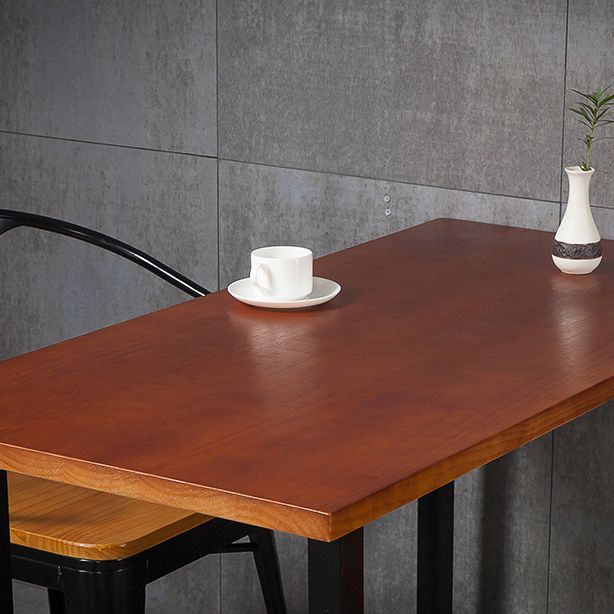 Set di dinette industriale fisso 1/3 pezzi mobili in legno massiccio marrone per casa