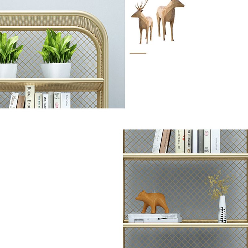 Glam Antique Finish Shelf Bookcase Standard Metal Bookshelf with Shelves Clearhalo 'Bookcases' 'furn' 'furn_bookcases' 'Furniture' 'Office Furniture' 1200x1200_25dbab33-3f6c-4390-b0ef-8c8727eac3a9