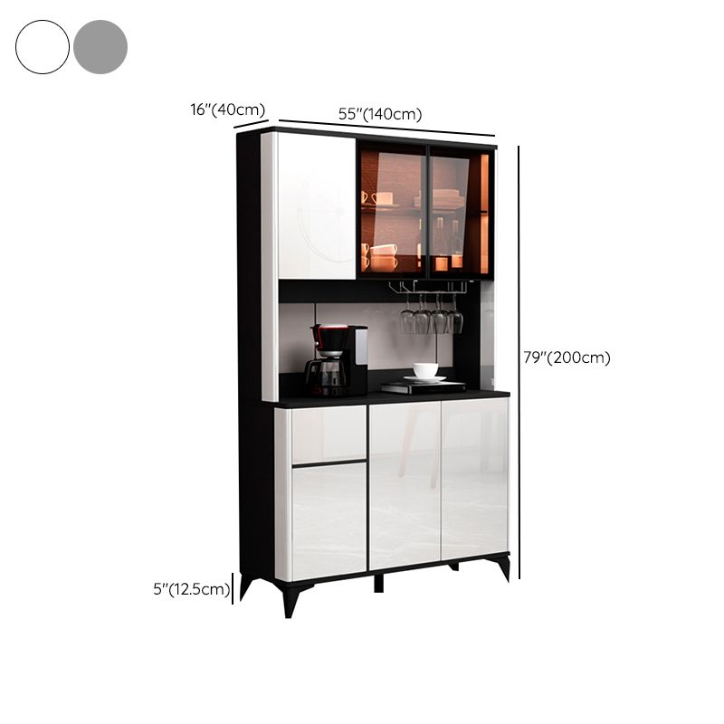 Consejo lateral contemporáneo Gabinete aparador de madera de imitación con luces para la cocina