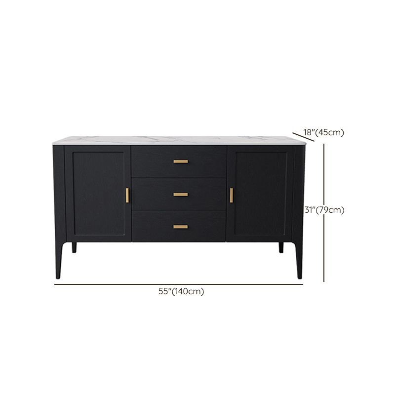 Moderno sideboard in legno buffet 3 cassetti e 2 mobili porte a buffet sideboard