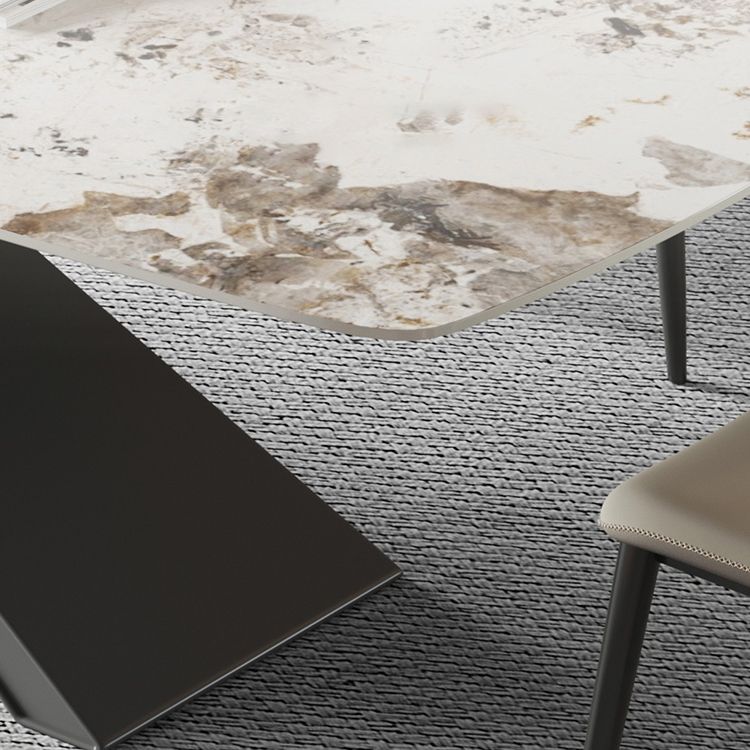 Modern Rectangle Sintered Stone Dining Table Set 1/4/5/6/7 Pieces Dining Set Clearhalo 'Dining Room Sets' 'Dining Tables & Seating' 'dining_room_set' 'furn' 'furn_dining_room_set' 'Furniture' 'Kitchen & Dining Furniture' 1200x1200_25defff0-251f-4657-88a2-0e859e6e931e