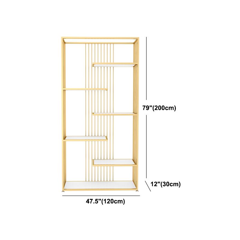 5-Shelf Modern Vertical Etagere Bookshelf Iron Frame Manufactured Wood Shelf Bookshelf Clearhalo 'Bookcases' 'furn' 'furn_bookcases' 'Furniture' 'furniture_bookcases' 'kitchen' 'kitchen_bookcases' 'Living Room Furniture' 'Office Furniture' 1200x1200_25e10a6c-84cb-43b4-91db-1610f7dbd957
