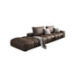 American Traditional Faux Square Arm Sectionals 37.4"High Leather Cushions Sofa,Dark Brown Clearhalo 'furn' 'furn_sectionals' 'Furniture' 'furniture_sectionals' 'kitchen' 'kitchen_sectionals' 'Living Room Furniture' 'Sectionals' 1200x1200_25e18d20-301e-435b-b1d1-60f9e204ef62