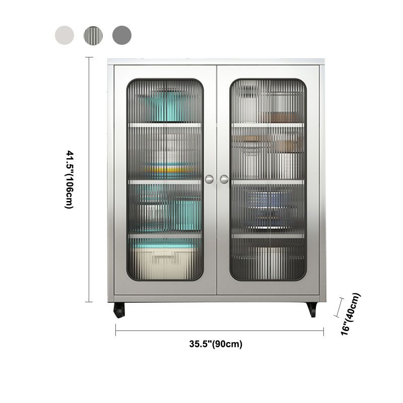 Modern Style Sideboard Metal Sideboard with Door for Kitchen Use Clearhalo 'buffet_sideboard' 'Buffets & Sideboards' 'furn' 'furn_buffet_sideboard' 'Furniture' 'Kitchen & Dining Furniture' 1200x1200_25e26ea8-cf04-448d-bcd2-f44da43ff199