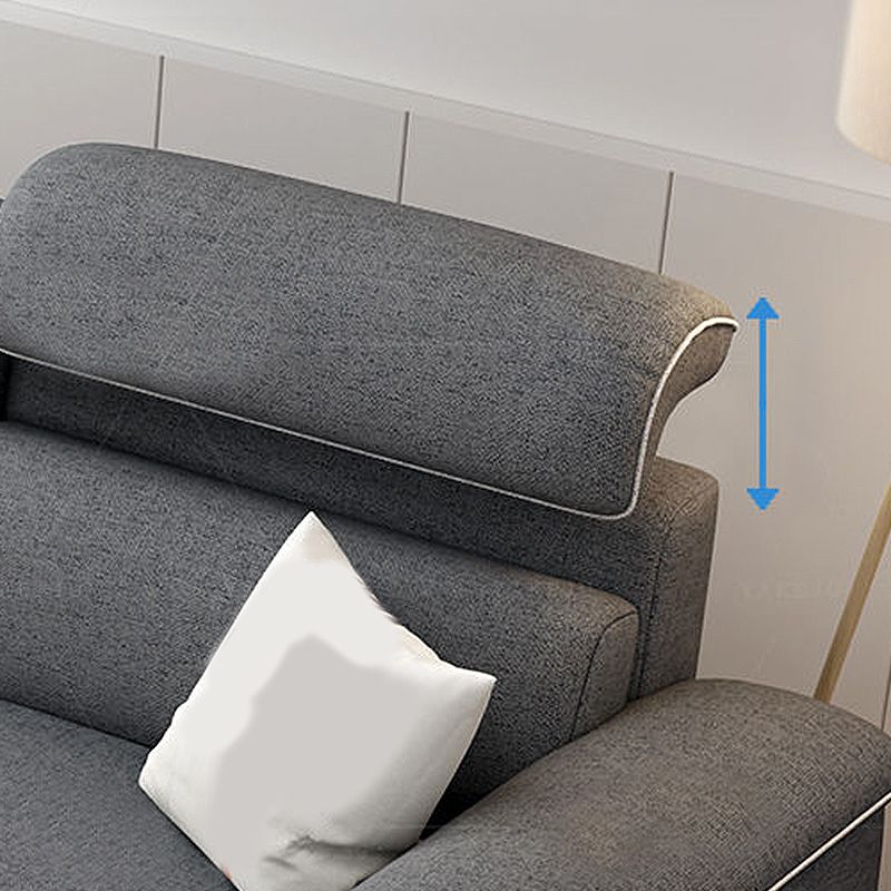 Contemporary Reversible L-Shape Grey Pillow Top Arm Sectional with High Back