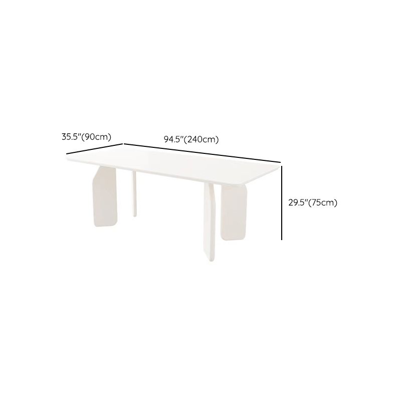Massief houten eettafel Witte moderne eettafel voor eetkamer