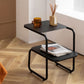 Square Sleigh Base Design Metal Table Medieval Modern Style with Storage Rack Side Table Clearhalo 'Coffee & Accent Tables' 'End & Side Tables' 'end_side_tables' 'furn' 'furn_end_side_tables' 'Furniture' 'Living Room Furniture' 1200x1200_25e6c0e2-8b94-49d9-8f8a-0f98c34eda75