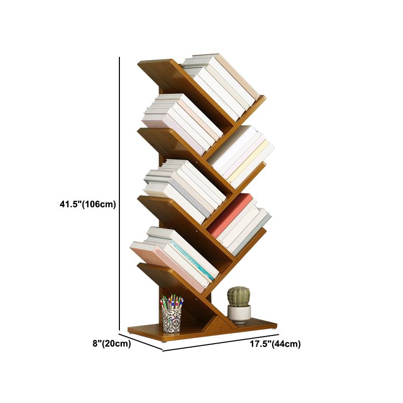 Modern Bamboo Bookshelf Geometric Closed Back Vertical Bookcase Clearhalo 'Bookcases' 'furn' 'furn_bookcases' 'Furniture' 'Office Furniture' 1200x1200_25e6c26c-a01b-4baf-a230-f0a702b2fe30