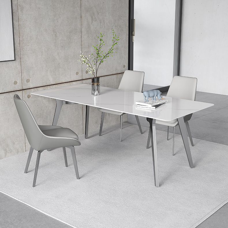 Luxury Sintered Stone Top Table Rectangle Table with 4 Legs for Restaurant Clearhalo ' dining_table' 'Dining Tables & Seating' 'Dining Tables' 'Furniture' 'furniture_dining_table' 'Kitchen & Dining Furniture' 'kitchen&dining_furn' 'kitchen' 'kitchen_dining_table' 1200x1200_25e74cca-0441-48bb-a1bd-751ef5e1db25