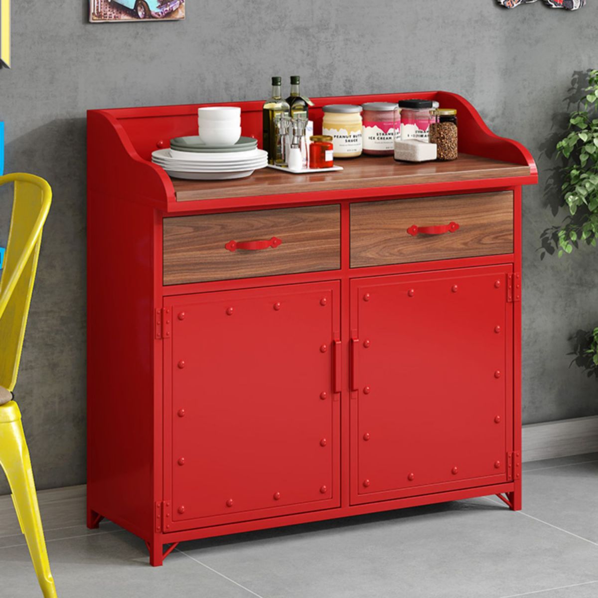 Pine Wood Dining Room Sideboard Cabinet Glam Credenza with Drawers and Storage Clearhalo 'buffet_sideboard' 'Buffets & Sideboards' 'furn' 'furn_buffet_sideboard' 'Furniture' 'furniture_buffet_sideboard' 'Kitchen & Dining Furniture' 1200x1200_25e7d91f-ed94-4de1-8756-35eb32897d0e