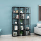 Glam Metal Open Back Bookcase Standard Bookshelf with Shelves
