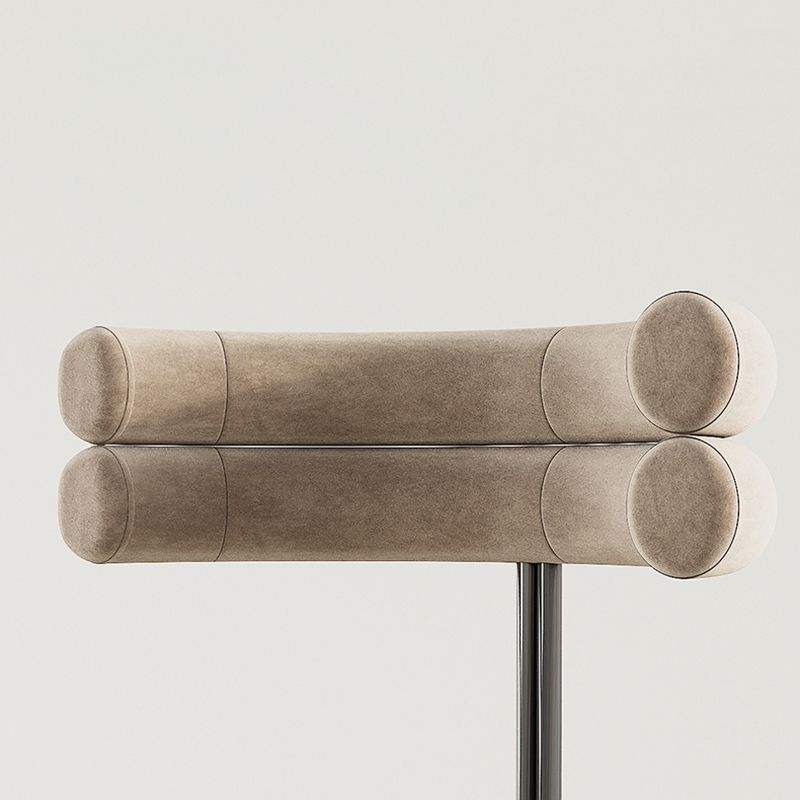 Moderne eenvoudige metalen zijstoel gestoffeerde eetkamerstoelen voor thuisgebruik