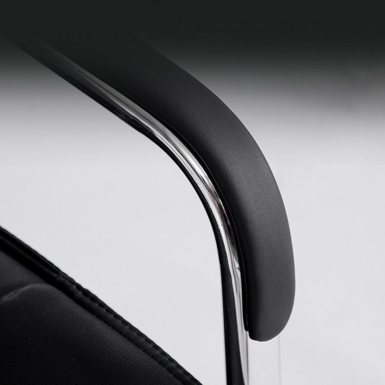 Silla de oficina de gestión de cuero moderna silla de oficina de armas fijas