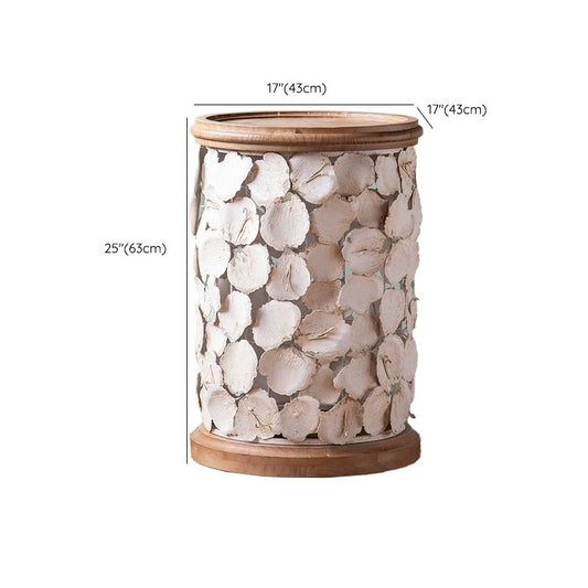 Tavolo laterale accento a forma di tamburo in legno e in metallo tavolo d'angolo in stile rustico