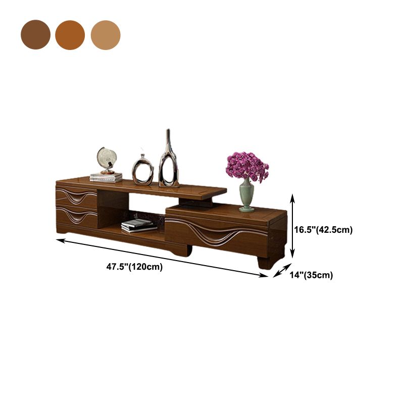 Traditionele tv -media staan ​​met laden Rubberwood Media Console