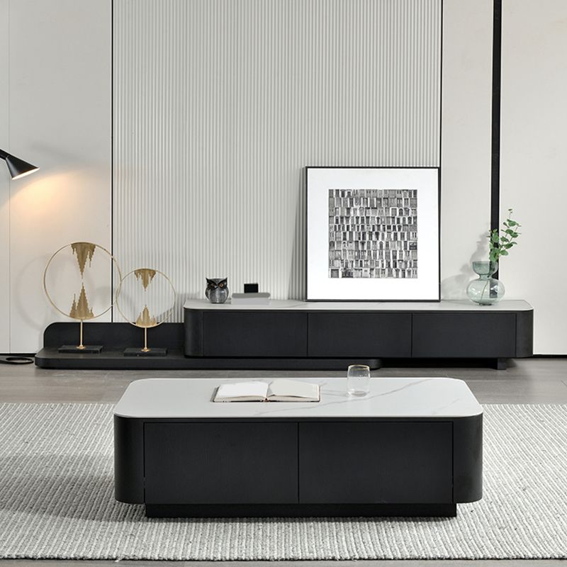 Modern Media Console TV Stand Stone Media Console with 3 Drawers Clearhalo 'furn' 'furn_tv_stands_entertainment_centers' 'Furniture' 'Living Room Furniture' 'TV Stands & Entertainment Centers' 'TV Stands & Media Storage Furniture' 'tv_stands_entertainment_centers' 1200x1200_25ed22c5-1c1e-444d-8263-57cd574adb37