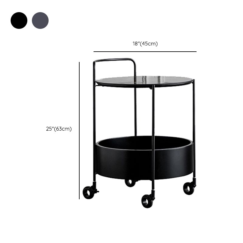 Contemporary Corner Table Round Wood Side Table with Storage Clearhalo 'Coffee & Accent Tables' 'End & Side Tables' 'end_side_tables' 'furn' 'furn_end_side_tables' 'Furniture' 'Living Room Furniture' 1200x1200_25eda5d9-4ade-40ba-93ac-19e86f3e2c39