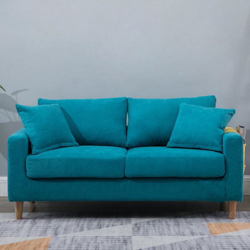 Modern Sofa Couch Wooden Base Solid Color Fabric Loveseat Square Arm Sofa for Living Room Clearhalo 'furn' 'furn_sofas' 'Furniture' 'furniture_sofas' 'kitchen' 'kitchen_sofas' 'Living Room Furniture' 'Sofa' 'sofas' 1200x1200_25ee26b8-1951-4f19-b03a-4f3af47b0169