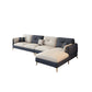 Scandinavian Stain-Resistant Faux Leather Tufted Back Beige Sofa & Chaise