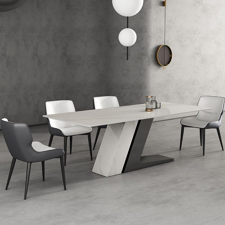 Rectangle Dining Set 1/4/5/7 Pieces Modern Sintered Stone Top Dinette Table Set Clearhalo 'Dining Room Sets' 'Dining Tables & Seating' 'dining_room_set' 'furn' 'furn_dining_room_set' 'Furniture' 'Kitchen & Dining Furniture' 1200x1200_25f1304d-81cf-4819-9930-f1c5919c6e97