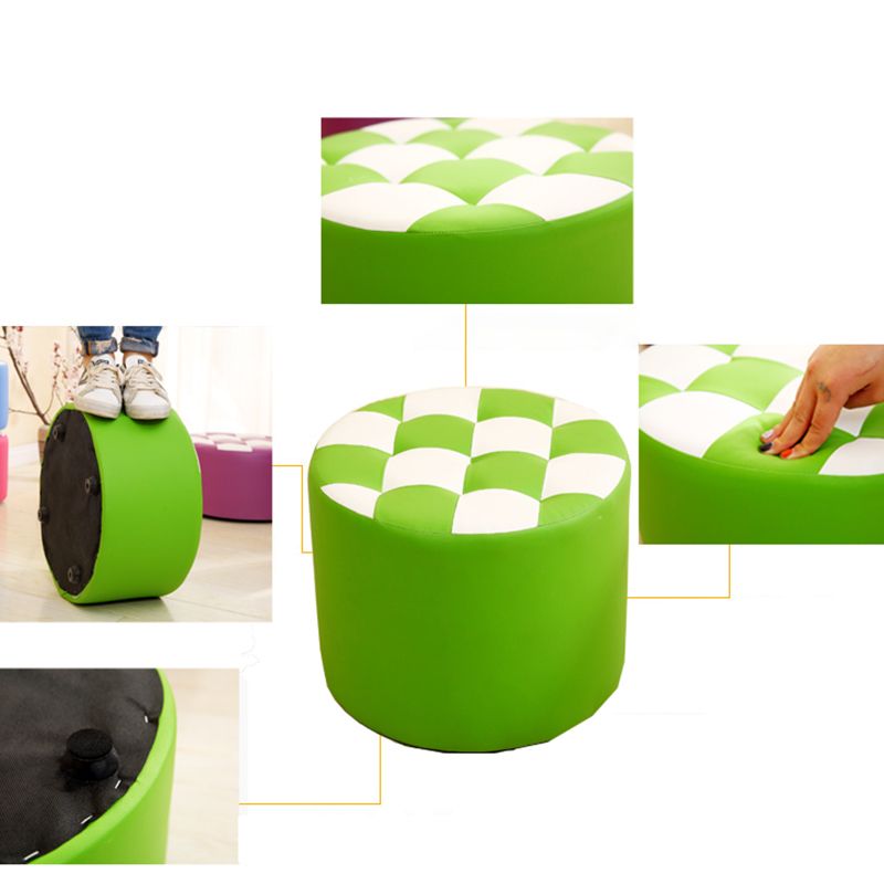 Modern Round Pouf Check Pattern Water Resistant Pouf for Home Decor Clearhalo 'furn' 'furn_ottomans_poufs' 'Furniture' 'Living Room Furniture' 'Ottomans & Poufs' 'ottomans_poufs' 1200x1200_25f19957-adee-4f04-a8d2-0b68c59d110e