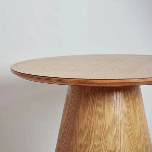 近代的なソリッドウッドペデスタルラウンドリビングルームサイドテーブル